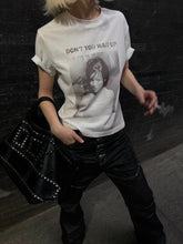 THEWET 2026SS photo portrait white ink letter print snowflake cotton lightweight slim fit short sleeved tee