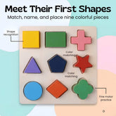 TibaToesâ„¢ Montessori Wooden Shape Puzzle