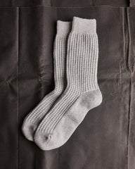 The Waffle Sock in Heather Grey