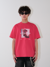 LILWET 280g Cherry Fun American Street Split Tongue Print Versatile Short Sleeve Heavy duty Round Neck T-shirt