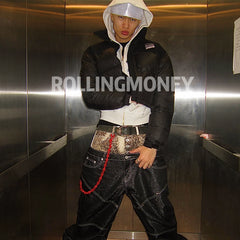 ROLLING MONEY Leopard Straight Jeans