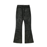 THEWET SPLITTING TONGUE 2025AW Burst Pattern Dark Pioneer Micro La Brushed Wax Elastic Pants