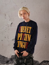 THEWET 2025 Autumn/Winter American Street Split Tongue Letter LOGO Printed Cotton Round Neck Base Long Sleeve Tee