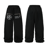 THEWET 2025 Autumn/Winter 500g American Street Heavy duty Thickened Warm Washed Outdated Printed Loose Pants