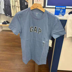 Gap Men's and Women's 2025 Spring New Cotton Letter Logo Short Sleeve T-shirt Regular Top US Version 570044