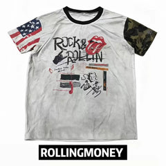 ROLLINGMONEY Vintage Camo Graphic Tee