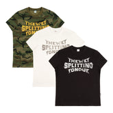 THEWET 2026SS Street Retro Doing Old Casual Bending Knife LOGO Printed Cotton Slim Short Sleeve Tee