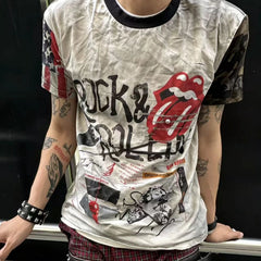 ROLLINGMONEY Vintage Camo Graphic Tee