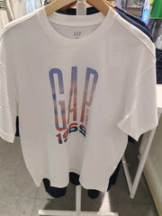 Gap Men's and Women's 2026 Summer New Cotton Logo Gradient California Sunset Printed Short sleeved T-shirt 892357