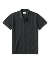 The Button Down Polo in Charcoal Herringbone