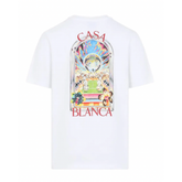 Casablanca White Tennis Landscape Short Sleeve T‑Shirt