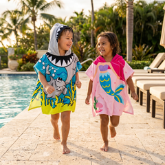 TibaToes™ Kids Hooded Beach Poncho Towel (3-8 years)
