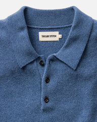 The Newton Sweater Polo in Heather Clear Blue