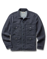 The Jackson Jacket in Rinsed Indigo French Terry Stripe