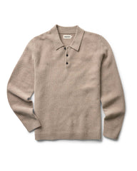 The Newton Sweater Polo in Heather Oatmeal