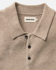 The Newton Sweater Polo in Heather Oatmeal