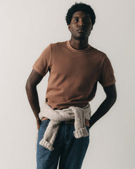 The Organic Cotton Short Sleeve Crew in Faded Brick Waffle