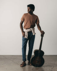 The Organic Cotton Short Sleeve Crew in Faded Brick Waffle