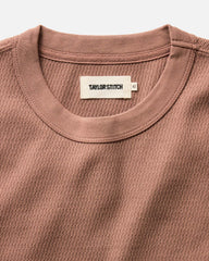 The Organic Cotton Short Sleeve Crew in Faded Brick Waffle