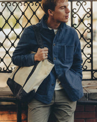 The Schooner Tote in Seeded Natural Chipped Canvas