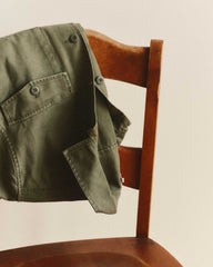 The Short Sleeve Surplus Shirt in Field Olive Reverse Sateen