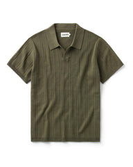 The Valencia Sweater Polo in Heather Cilantro Rib
