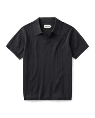 The Valencia Sweater Polo in Heather Coal Rib