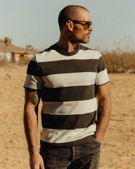 The Organic Cotton Shop Tee in Faded Black Stripe