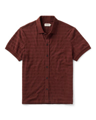 The Bywater Polo in Burgundy Knit Stripe