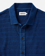 The Bywater Polo in Rinsed Indigo Knit Stripe
