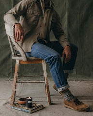 The Straight Jean in Mid Wash Organic Selvedge