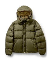 The Down Sweater in Olive Waxed Ripstop
