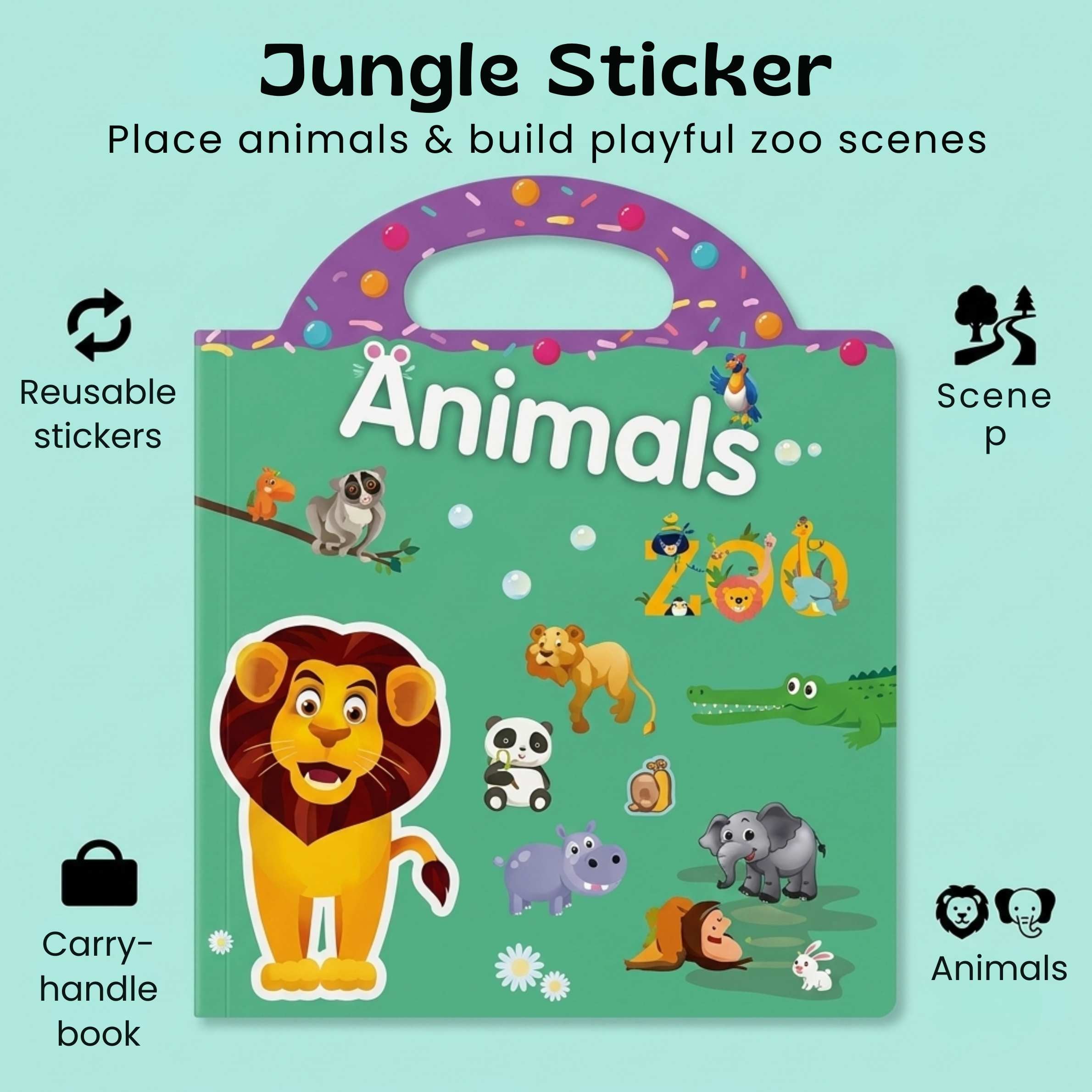 TibaToes™ CarryScene Reusable Sticker Book