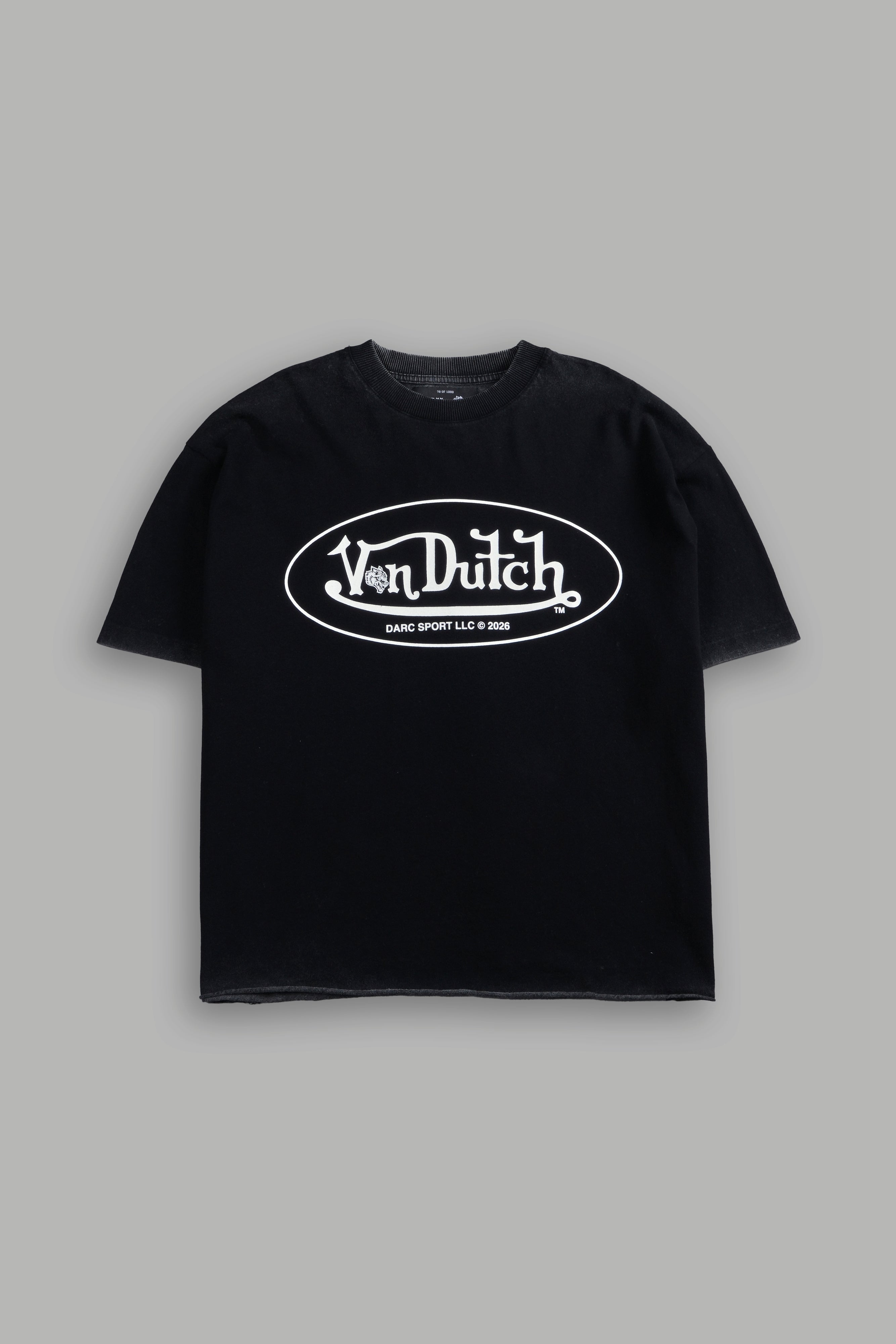 DSVD Legacy Grunge Mid-Length Raw Hem Tee in Black
