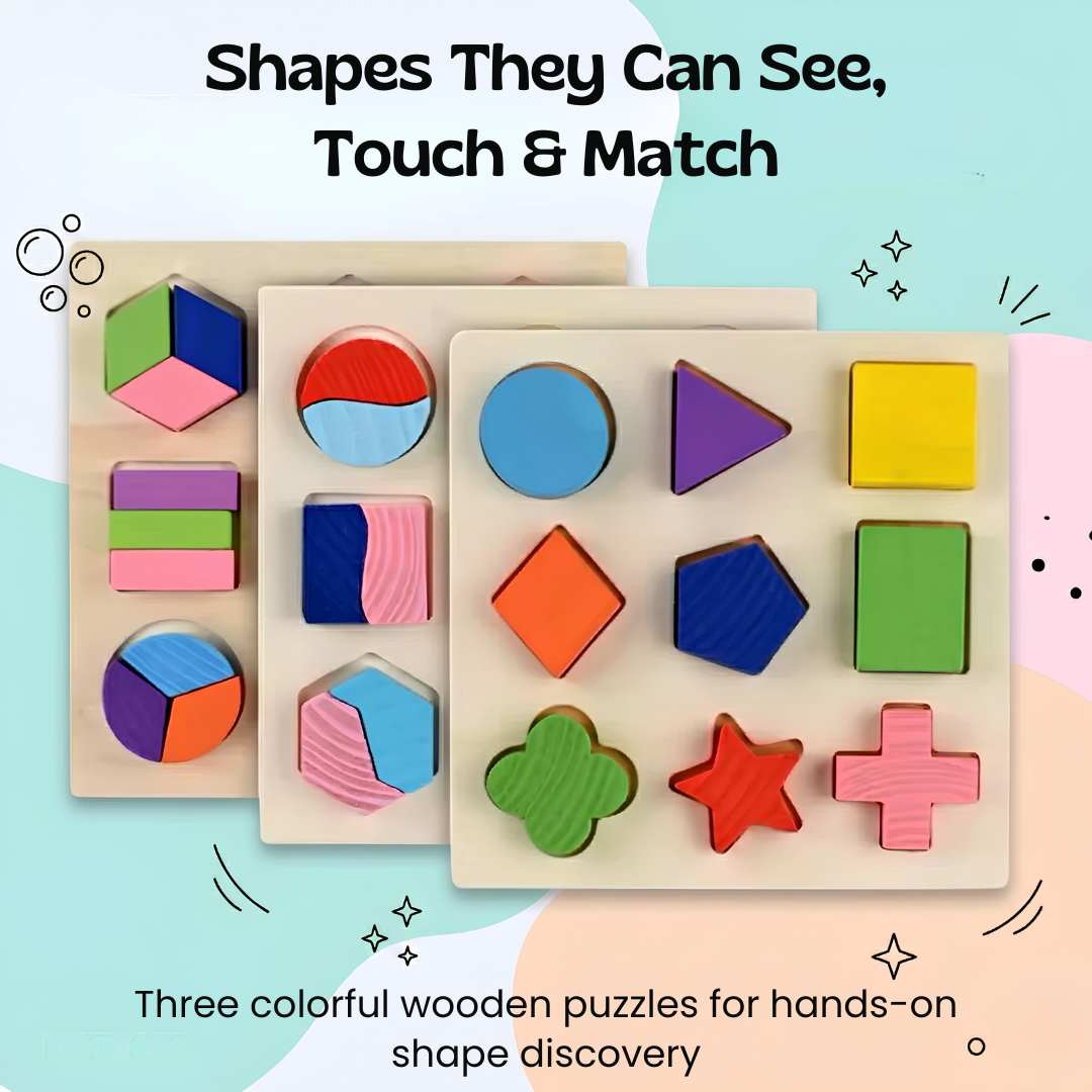 TibaToes™ Montessori Wooden Shape Puzzle