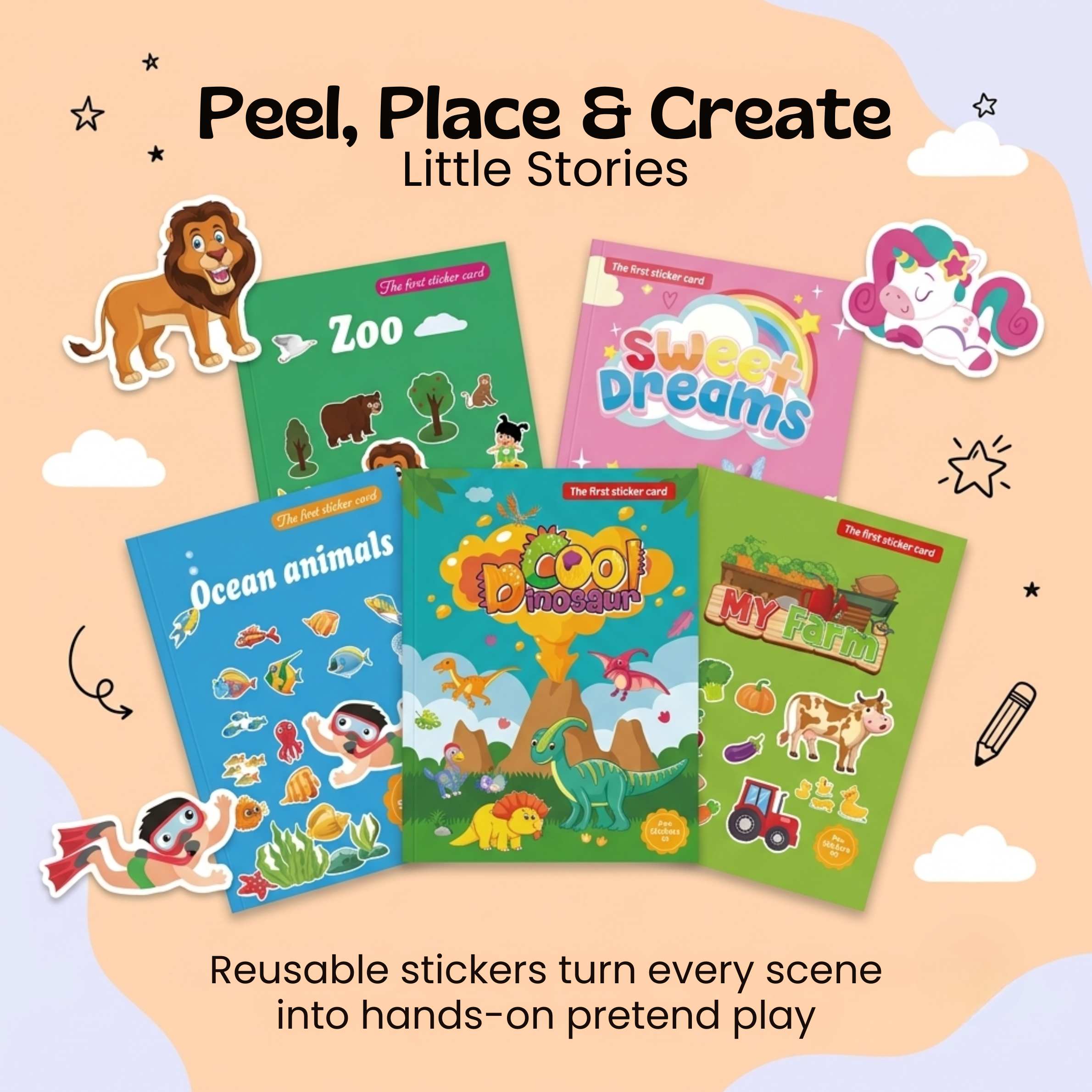 TibaToes™ MiniScene Reusable Sticker Book