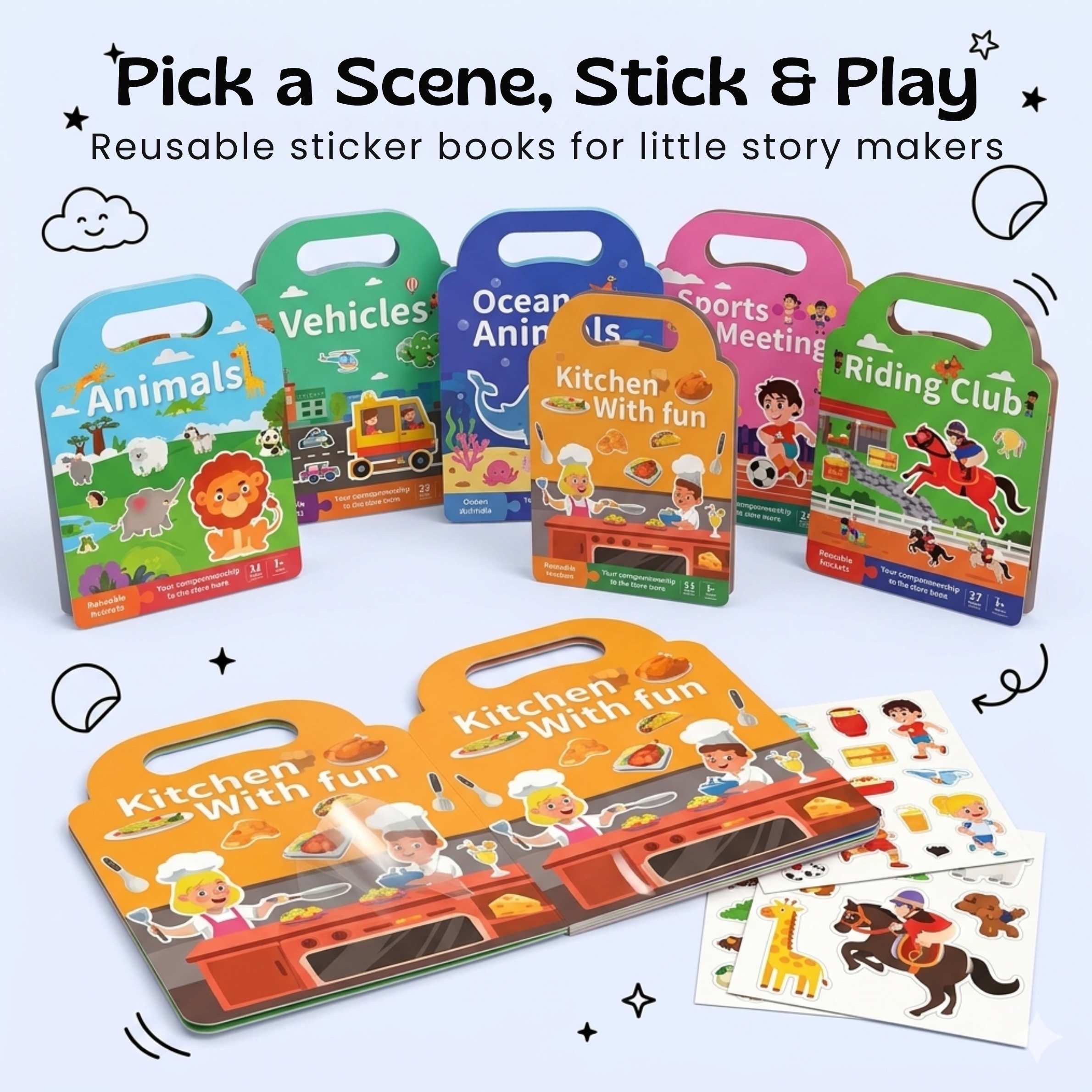 TibaToes™ PuffyScene Reusable Sticker Book