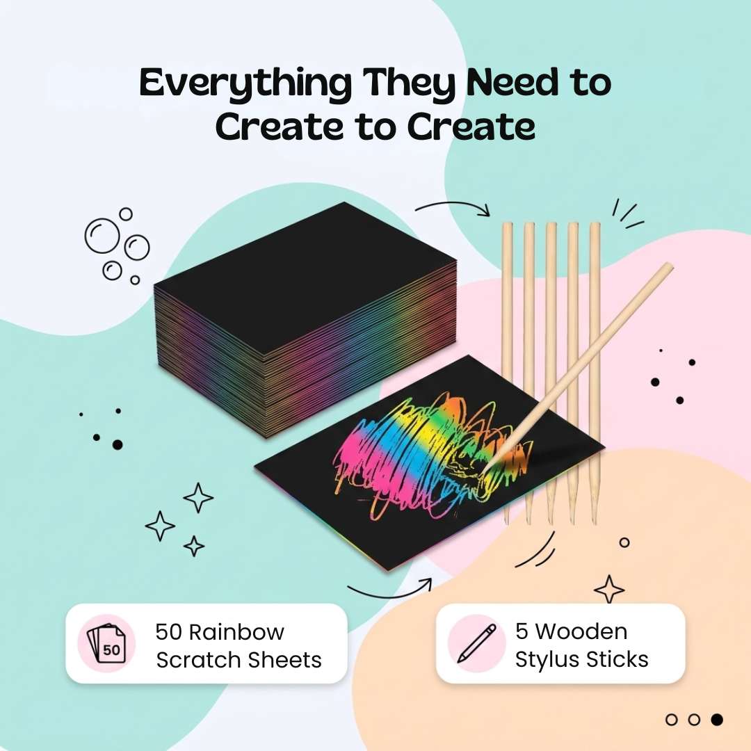 TibaToes™ RainbowReveal Scratch Art Set