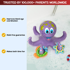 TibaToes™ Montessori Octopus Ring Toss Bathroom Toy
