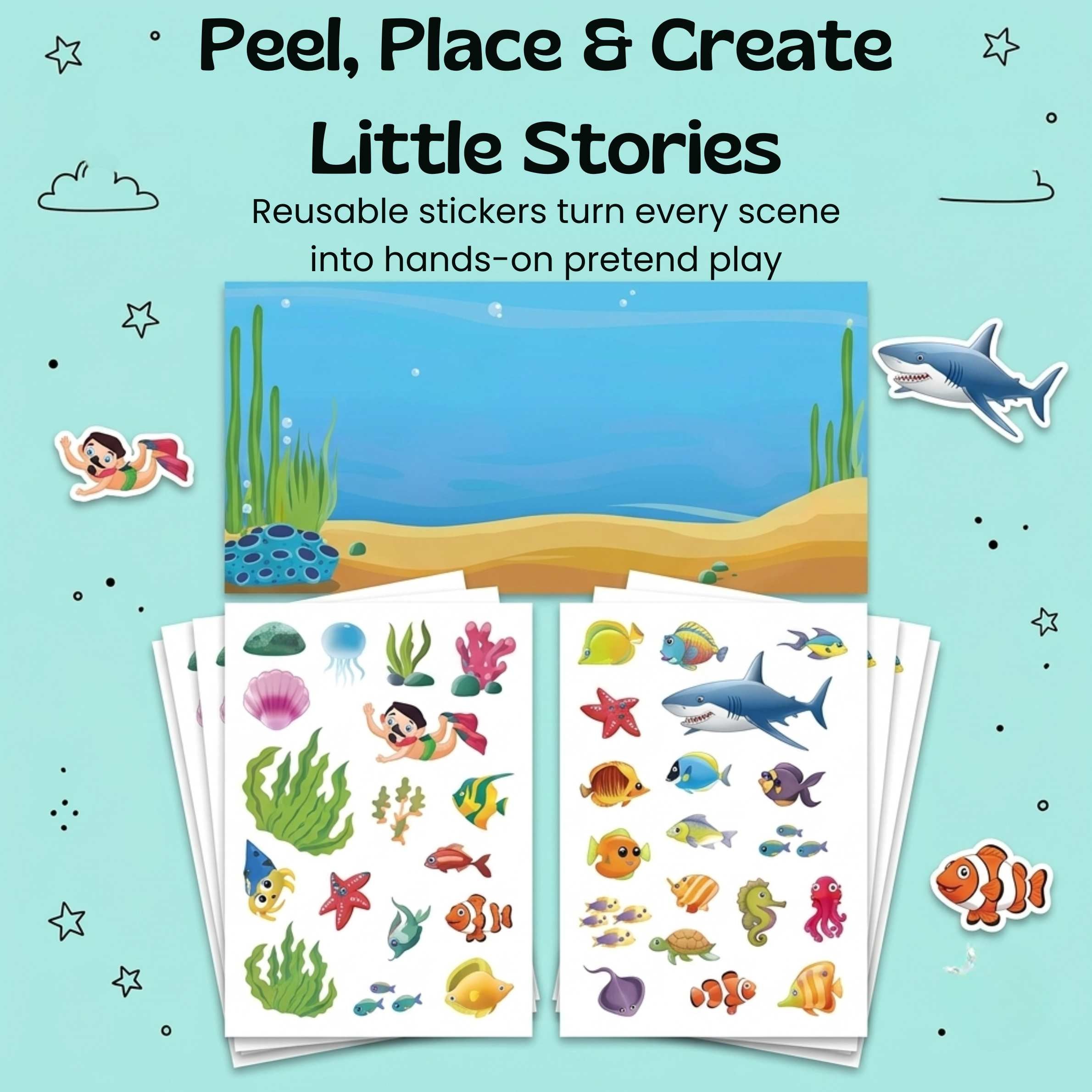TibaToes™ MiniScene Reusable Sticker Book