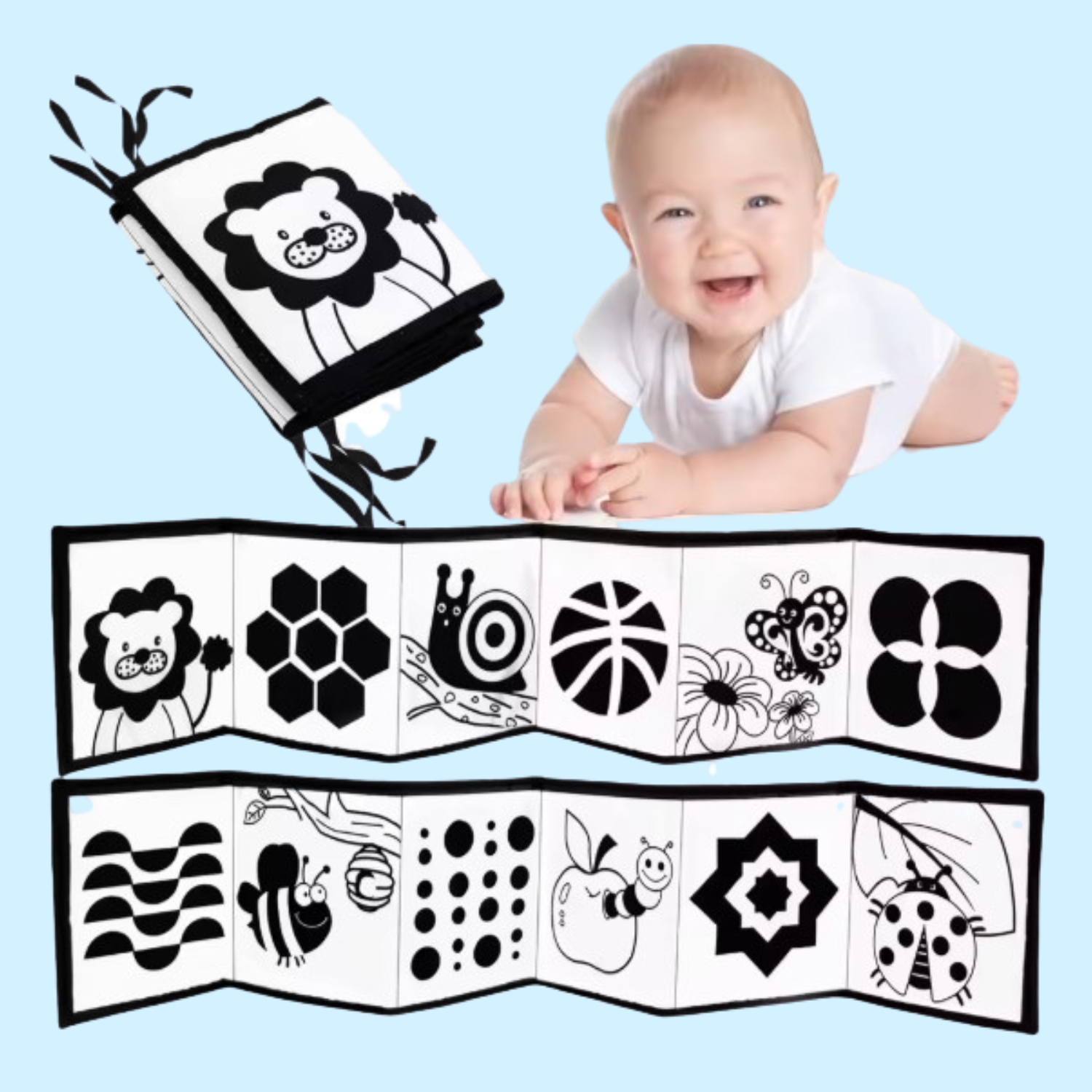TibaToes Montessori Sensory Contrast Book
