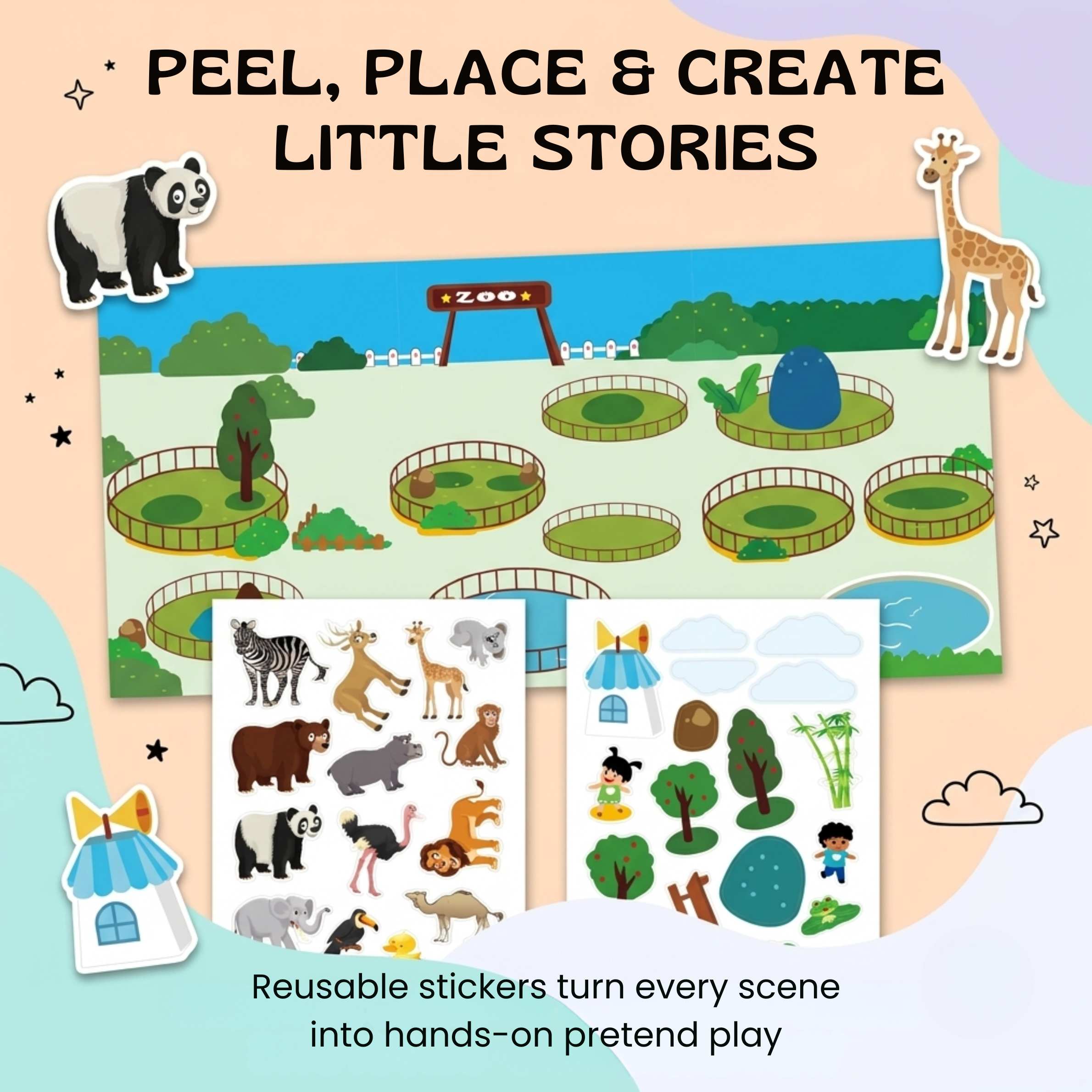 TibaToes™ MiniScene Reusable Sticker Book