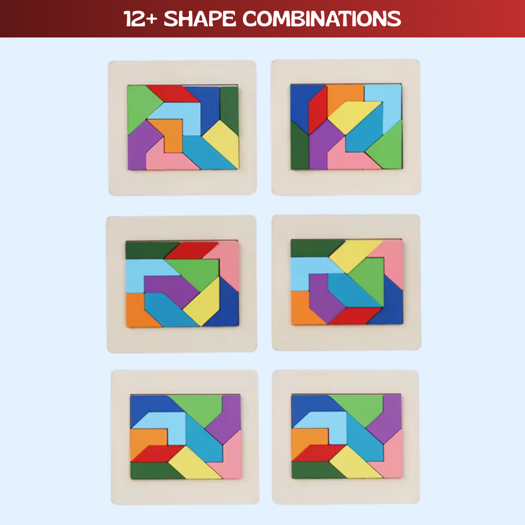 TibaToes™ Montessori Wooden Tangram Puzzle