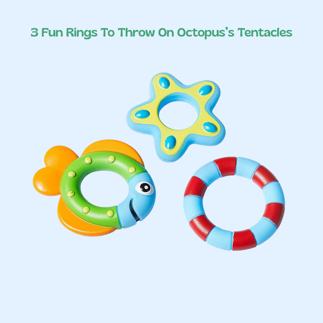TibaToes™ Montessori Octopus Ring Toss Bathroom Toy