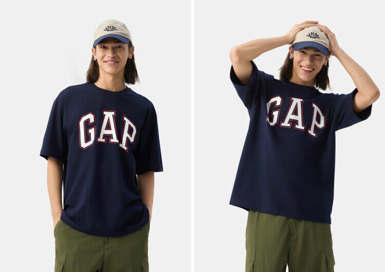 GAP Cotton Contrast Tee Navy