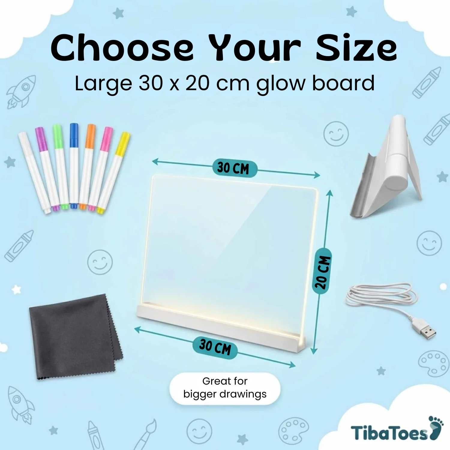 TibaToes™ GlowScribble Light-Up Drawing Board
