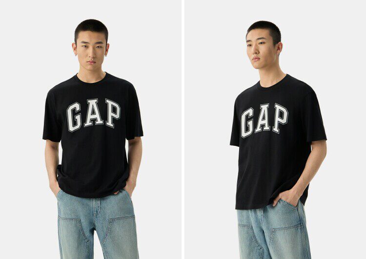 GAP Classic Cotton Contrast Tee Black