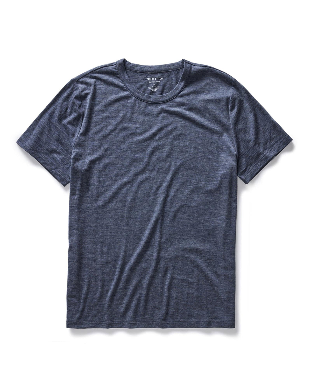 The Merino Tee in Heather Navy