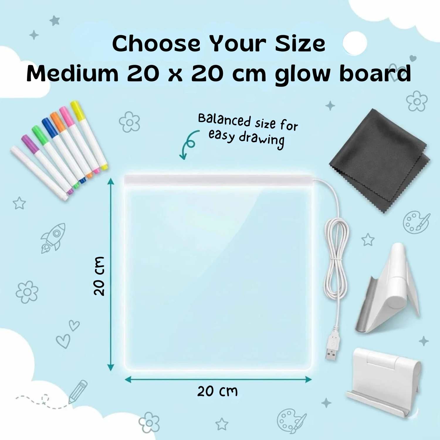 TibaToes™ GlowScribble Light-Up Drawing Board