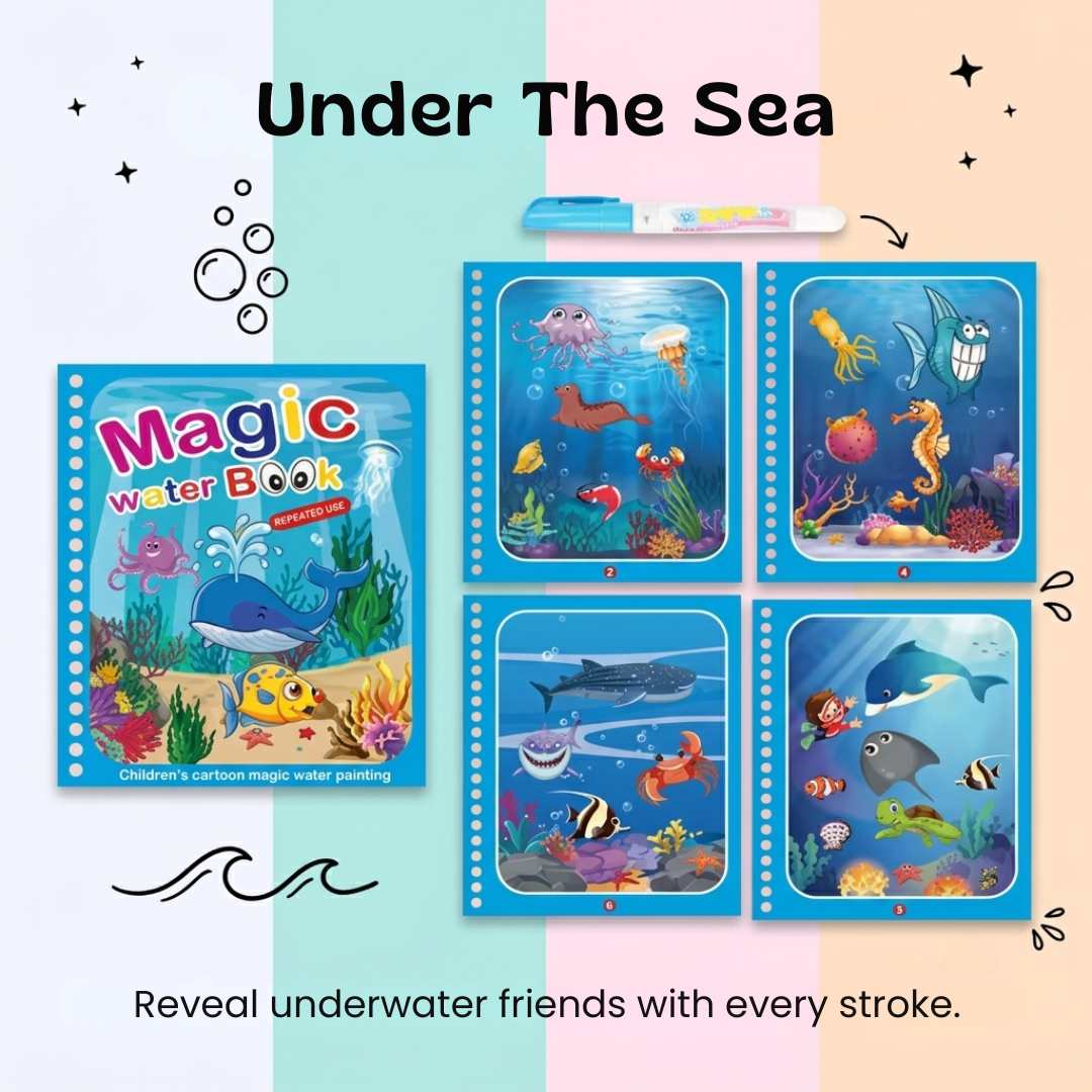 TibaToes™ Mess-Free Reusable Water Coloring Books
